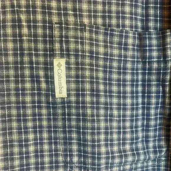 Columbia Mens long sleeve blue plaid button down shirt size Large - Picture 2 of 9